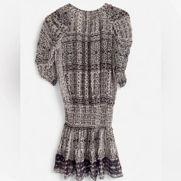 Ulla Johnson Nour Silk Mini Dress Size 0/2 Snow 100% Silk small tiered mini - Picture 5 of 9